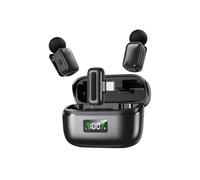 ASHATA Mini Wireless Lavalier Microphone for Phone PC, AI Noise Reduction Lapel USB C Mic, Creative AI Voice Changing Portable Clip on Mini Mic for Content Creators Podcast (Black)