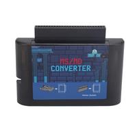 ASHATA MS to MD Game Card Converter, Game Writer Card Converter, MS to MD Converter Game Video Cassette Converter for 5 3 2 for Mega Drive for Genesis (Black Transparent)