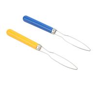 ASHATA Multicolor Mix Button Hook Helper, Lightweight Portable Quick Button Threader for Easy Operation for Sewing, Dressmaking, Stainless Steel, Plastic, 2 Pack