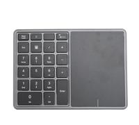 ASHATA Numeric Keypad, 22 Keys Dual Modes 2.4G/Bluetooth 4.2 Number Pad with Touchpad, 500mAh Financial Accounting Keyboard, for Laptop, PC, Desktop (Dark Gray)