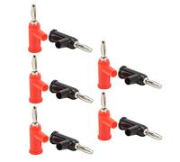 ASHATA Original 10 Pieces 4mm Standard Banana Plug, Stackable Connector, Professional Design, Brass ABS Material, Easy Installation, Suitable for Safety Accessories
