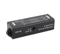 ASHATA Passive Audio Signal Isolator, Stereo 6.35mm Sound Signal Noise Isolator Hum Eliminator Box for Studio Home Stage Use