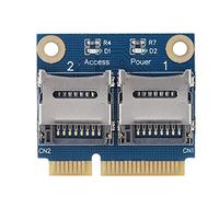 ASHATA PCIe to Dual TF Card,Mini PCI-e to Dual Micro Secure Digital Memory Adapter Card for Windows ME/2000/XP/Vista/7/8/10 and OSX