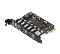 ASHATA PCIE USB 3.0 Card,7 Ports PCI Express to USB Expansion Card Adapter Card, High Speed 5Gbps & No Need External Power Supply,for Linux,for Windows XP / 7/8 / 8.1/10