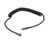 ASHATA PD100W Fast Charging USB C to USB C Cable for 8K 60Hz Sound Video, Stretchable Spring Spiral Cable for Thunderbolt 3, Tablet, Laptop, Mobile Phone (Male to Male 3D Elbow)