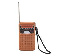 ASHATA Portable Retro Radio, Battery Operated Pocket Radio AM FM SW with 26cm Antenna Clear Sound Quality 500mAh Li Battery for Emergency Travel Outdoor (Gold)