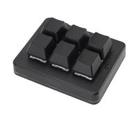 ASHATA Programmable Macro Keyboard, 6 Key Mechanical Gaming Keypad, 3-Modes 2.4G Bluetooth USB Wired Customized Blue Switch Keyboard for Working and Gaming