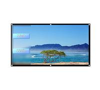 ASHATA Projector Screen,60-120 Inch Portable Projector Curtain,Foldable Non-crease White Projector Curtain Projection Screen 16:9 (120inch)