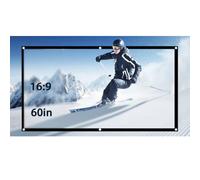 ASHATA Projector Screen,60-120 Inch Portable Projector Curtain,Foldable Non-crease White Projector Curtain Projection Screen 16:9 (60inch)