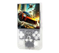 ASHATA R36MAX Retro Handheld Game Console, Handheld Game Console with 4 Inch Screen Built in 60+ Emulators, Open Source Portable Video Gaming Player, with Storage Bag (Transparent)