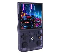 ASHATA R36MAX Retro Handheld Game Console, Linux System Translucent Grey 4.0 Inch IPS Screen Retro Gaming Console 4000mAh Double Joysticks Portable Console Black 64GB 128GB (64G)