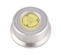 ASHATA Record Weight Stabilizer,50/ 60Hz Bubble Level Speed Detection Turntable LP Disc Record Stabilizer Clamp (Silver)