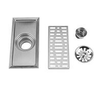 ASHATA Rectangle Stainless Steel Anti-Odor Floor Drain Strainer for Kitchen, Bathroom, Toilet Waste Grate 20x10x7cm