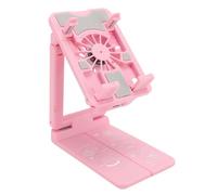 ASHATA RGB Phone Cooler Stand Adjustable Height with Efficient Heat Dissipation for Gamers and Live Streamers ABS Design (Pink)