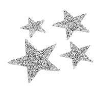 ASHATA Rhinestone Star Patches, Exquisite Iron-on and Sew-on Patches for Bags, Jackets, 20 Stars for DIY Repair, Decorate Fabrics