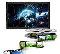 ASHATA Richer-R 16:9 Indoor Outdoor Film Theater Lightweight and Folding, Movie Projection Screen Curtain Projector Matte White with 4-side Black Edges (60, 72, 100, 120, 150 inch) (120