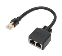 ASHATA RJ45 Ethernet Network Splitter Adapter Cable, Ethernet Splitter 1 to 2 Cable Adapter Suitable CAT8 LAN Ethernet Socket Connector Adapter Lan Splitter