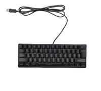 ASHATA Russian Mechanical Gaming Keyboard, 61 Key Compact RGB Wired Gaming Keyboard, Protable Russian English with ABS Double Color Keycaps for Work Business Trip (Black)