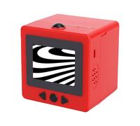 ASHATA Smart AI Voice Sticker Printer Box for Kids, Mini Thermal Label Printer with Display, Inkless Portable Bluetooth Sticker Maker for DIY Projects, 3 Rolls Paper Included (Red)