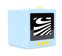 ASHATA Smart AI Voice Sticker Printer Box for Kids, Mini Thermal Label Printer with Display, Inkless Portable Bluetooth Sticker Maker for DIY Projects, 3 Rolls Paper Included (Blue)