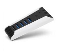 ASHATA Sustainable USB Hub with USB2.0 Ports for Consoles, Retrofing and Interference Resistant, Easy to Use, Black and White