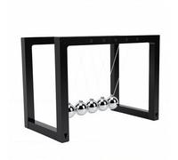 ASHATA Swing Motion Balance Balls Educational Desk Toy Demonstrates Momentum Conservation Office Decor Plastic Metal 6.30x3.54x4.53in