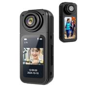 ASHATA Thumb Camera, 180° Rotating 2.7K Portable Magnetic Body Worn, Thumb Sized Hands Recording and Pet Portable Camera, for Any Place of Work, Travel and Sports (BLACK)