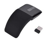 ASHATA Ultra Slim Foldable 2.4Ghz Wireless Touch Mouse, Lightweight Foldable Wireless Touch Arc Mouse with USB Receiver for PC Laptop Desktop (Black)