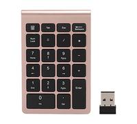 ASHATA USB 2.4G Wireless Numeric Keyboard 22 Keys Numeric Keypad Mini Keyboard with Receiver(Rose Gold)