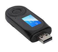 ASHATA USB Bluetooth 5.0 Transmitter Receiver, 2 in 1 Mini Portable Bluetooth Adapter with 3.5mm Jack, LCD Display, Hand-free Calling, for PC/TV/Car Sound System/Wired Speakers
