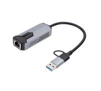 ASHATA USB C to Ethernet Adapter, 5Gbps Type C to RJ45 Network Converter for Laptop Tablet, Portable USB A Ethernet Adapter