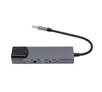 ASHATA USB External Sound Card, 5.1 Channel Optical SPDIF Adapter with Noise Reduction Chip, for PC Computer to OS X Home Theater