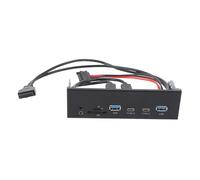 ASHATA USB Front Panel Hub, 4 Port USB 3.0 Drive Bay Hub with 2xUSB A 2xType C Card Reader & Jack for PC Laptop Desktop