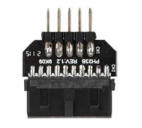 ASHATA USB Motherboard Splitter, USB 2.0 9 Pin to USB 3.0 19 Pin Female Plug Adapter, with Shielded Cable for DIY Light Bar Fan Extended USB Interface, Compatible with Motherboard