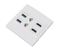 ASHATA USB3.0 RJ45 Wall Plate, 6 Port Multifunction Full Duplex HD Multimedia Interface USB Wall Plate for Computers
