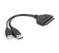ASHATA USB3.0 to Cable,USB 3.0 to 2.5 in Hard Drive Adapter Cable,Converter for 2.5 in SSD HDD,Computer Connected Hard Disk Conversion Data Transmission C0108 (Black)
