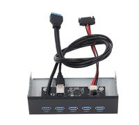 ASHATA USB3.2 GEN1 Front Panel, 5.25 inch 19Pin Front Panel Adapter, 5 Port USB3.2 GEN1 Hub 5.25 inch Optical Drive Front Panel for WIN7 8 10 2003 for OS X for Linux