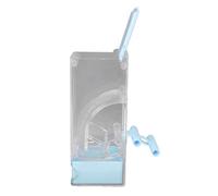 ASHATA Versatile Bird Food Dispenser 400ml Easy Mount Plastic Feeder for Sparrows Cockatoos Love Birds (Blue)