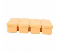 ASHATA Versatile Large Ice Cube Mold with Lid Perfect for Making Ice Sticks and Popsicles for Family Drinks Made of Durable Silicone 16.9x10x3.6cm (Yellow)