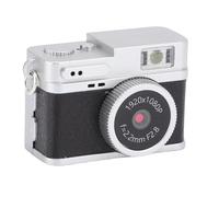 ASHATA Vintage Cmos Digital Camera for Photography, 1080P FHD Vlogging Video Camera, 6 Filters, LED Fill Light, Travel Cam for Selfie Home, Rechargeable, with Keychain (Black)