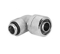 ASHATA Water Cooling Fitting,G1/4 Thread Water Cooling Fitting Thick Tube 90° Right Angle Elbow,Copper Plated Material,Fine Workmanship (Silver)