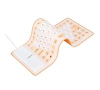 ASHATA Waterproof Silicone Keyboard,Foldable Flexible Wired USB Mini Dustproof Silent Keyboard 85 Keys,Lightweight & Portable,Soft Comfortable to Use,for PC Laptops(orange)