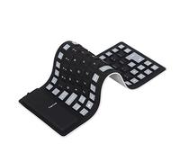 ASHATA Waterproof Silicone Keyboard,Foldable Flexible Wired USB Mini Dustproof Silent Keyboard 85 Keys,Lightweight & Portable,Soft Comfortable to Use,for PC Laptops(black)