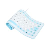 ASHATA Waterproof Silicone Keyboard,Foldable Flexible Wired USB Mini Dustproof Silent Keyboard 85 Keys,Lightweight & Portable,Soft Comfortable to Use,for PC Laptops(blue)