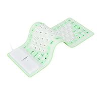 ASHATA Waterproof Silicone Keyboard,Foldable Flexible Wired USB Mini Dustproof Silent Keyboard 85 Keys,Lightweight & Portable,Soft Comfortable to Use,for PC Laptops(green)