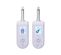 ASHATA Wireless Guitar System Seamless Connectivity Real-time Transmission for Electric Guitar Bass Plug and Play for Musicians ABS White (1 Receiver and 1 Transmitter)