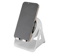 ASHATA Wireless Induction Speaker, Cell Phone Stand with Bluetooth Speaker, 7 Colors 5 Modes Dynamic LED Ambient Lighting 360° Adjustable Phone Holder, Ergonomic (White)