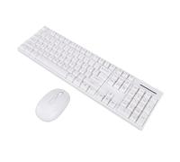 ASHATA Wireless Keyboard and Mouse Combo, 2.4G 104 Keys Keyboard and Mouse, Sleep Mode, Plug and Play, Ergonomic, for Computer Laptop PC (White)