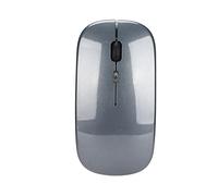 ASHATA Wireless Mouse,2.4G Ergonomic Slim Mouse,Portable Dual Mode LED Breathing Light 500mAh Rechargeable Battery Mice,Adjustable DPI Office Silent Mouse,for Laptop/Desktop (Gray)