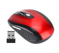 ASHATA Wireless Mouse, 2.4G USB Wireless Mice Ergonomic Optical PC Laptop Computer Cordless Mouse with Receiver, 6 Buttons,1200 DPI for Mac Linux - Super Energy Saving(Red)